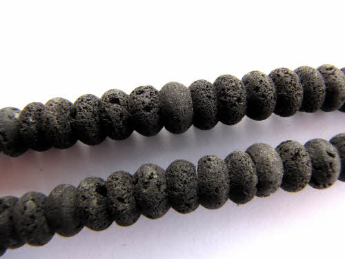 Lava Rondell, schwarz, ca. 8mm